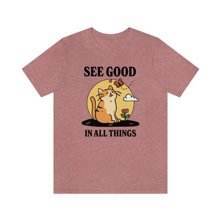 'See Good in All Things' Cute Cat Shirt - T-shirts - Kinder Planet Company