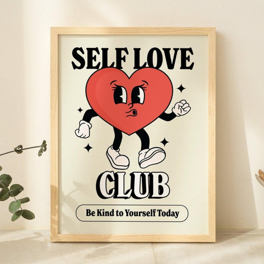 'Self Love Club' Character Print - Art Prints - Kinder Planet Company