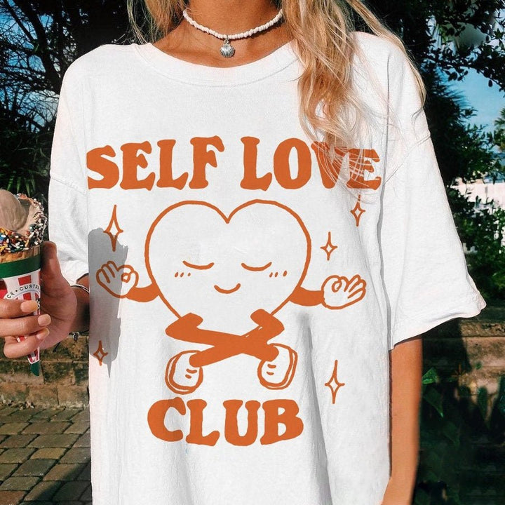 'Self Love Club' Trendy Tshirt - T-shirts - Kinder Planet Company