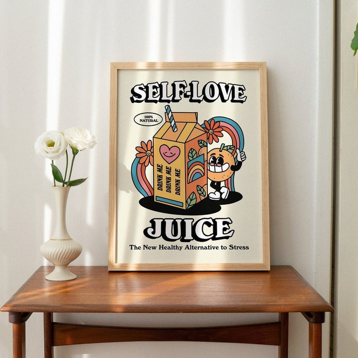 'Self Love Juice' Groovy Wall Print - Art Prints - Kinder Planet Company