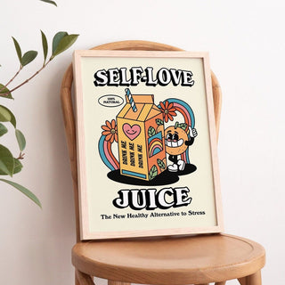 'Self Love Juice' Groovy Wall Print - Art Prints - Kinder Planet Company