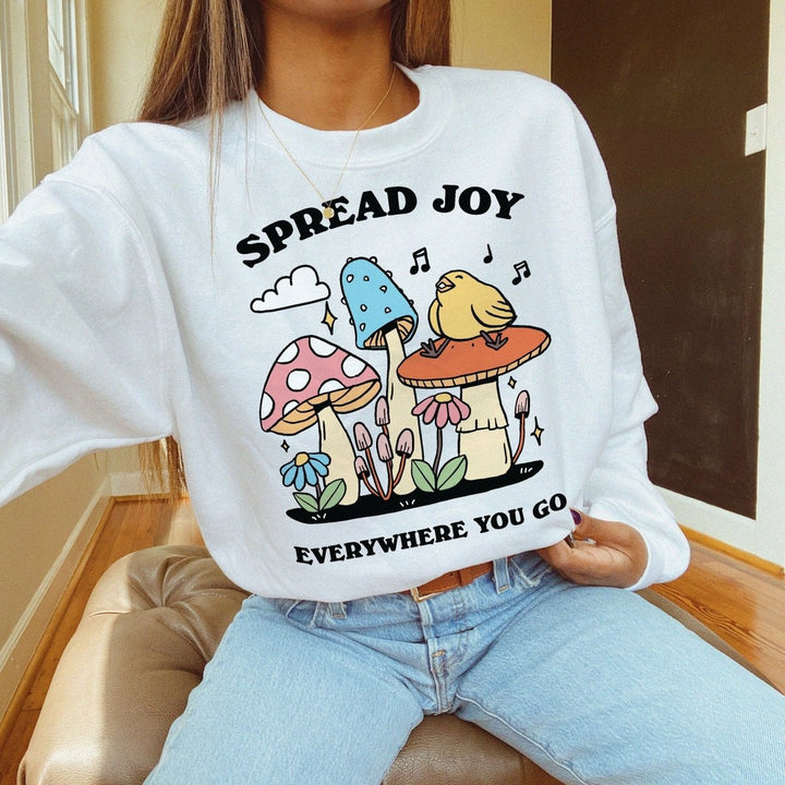 'Spead Joy' Coloful Groovy Sweatshirt - Sweatshirts & Hoodies - Kinder Planet Company