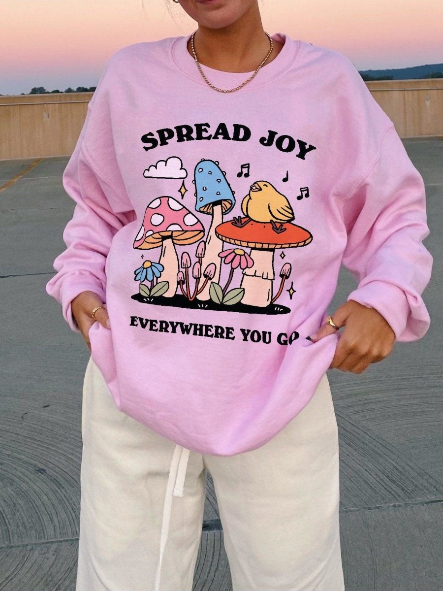 'Spead Joy' Coloful Groovy Sweatshirt - Sweatshirts & Hoodies - Kinder Planet Company