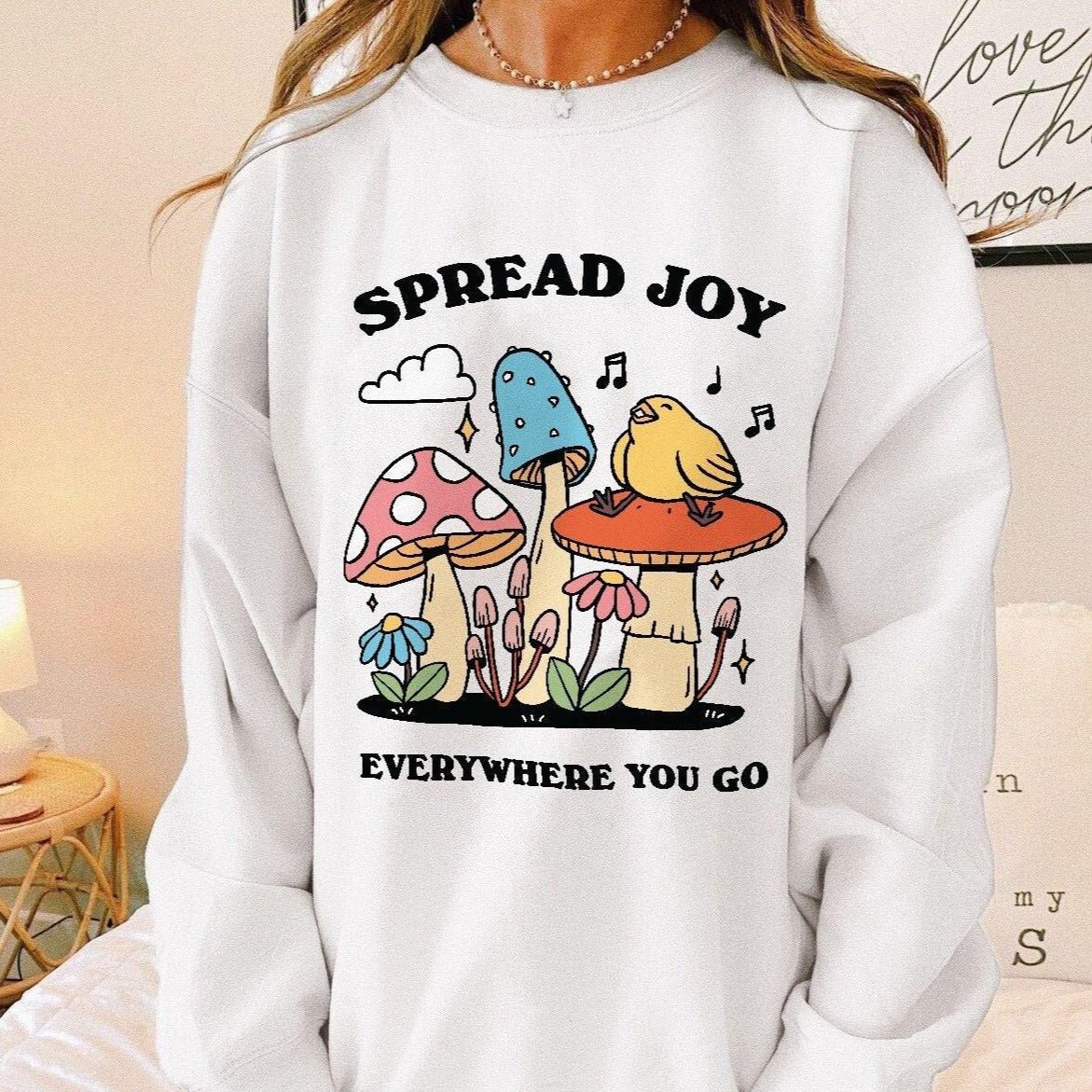 'Spead Joy' Coloful Groovy Sweatshirt - Sweatshirts & Hoodies - Kinder Planet Company