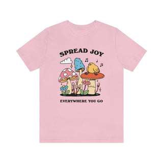'Spread Joy' Colorful Mushroom Bird Tshirt - T-shirts - Kinder Planet Company