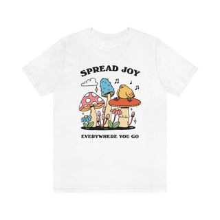 'Spread Joy' Colorful Mushroom Bird Tshirt - T-shirts - Kinder Planet Company