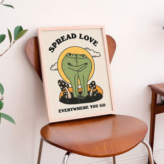 'Spread Love' Hugging Frogs Print - Art Prints - Kinder Planet Company