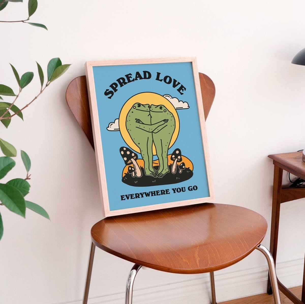 'Spread Love' Hugging Frogs Print - Art Prints - Kinder Planet Company