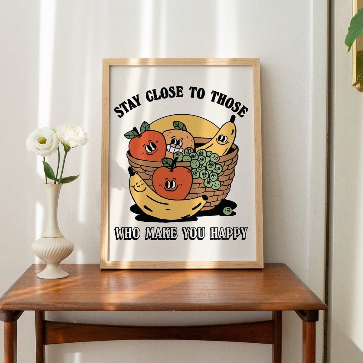 'Stay Close' Fruit Friends Wall Print - Art Prints - Kinder Planet Company