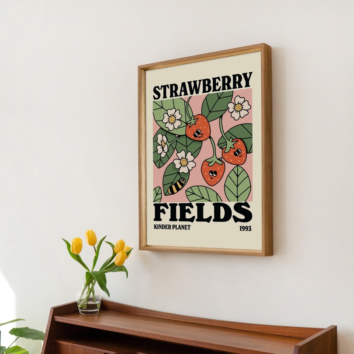 'Strawberry Fields' Cottagecore Print - Art Prints - Kinder Planet Company
