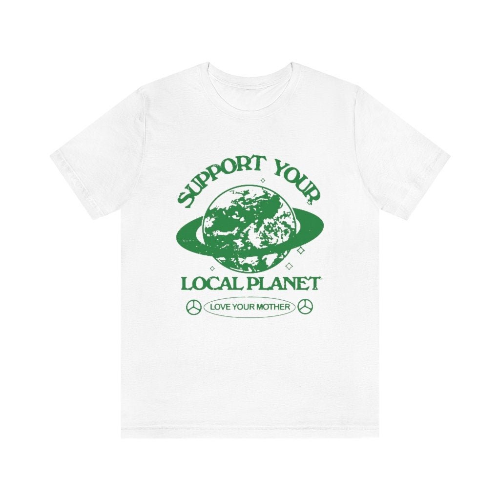 'Support Your Local Planet' Retro Shirt - T-shirts - Kinder Planet Company