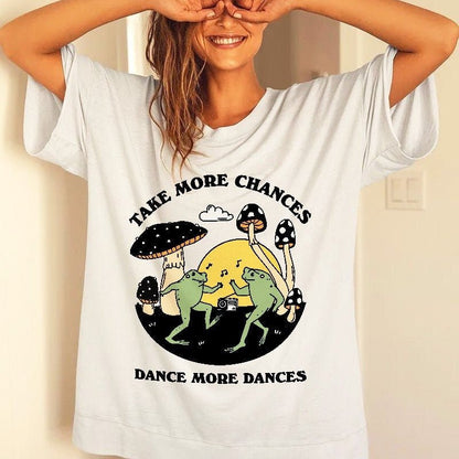'Take More Chances' Dancing Frogs Tshirt - T-shirts - Kinder Planet Company