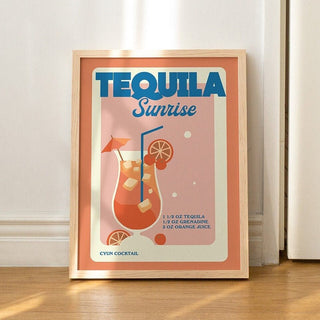 'Tequila Sunrise' Cocktail Recipe Print - Art Prints - Kinder Planet Company