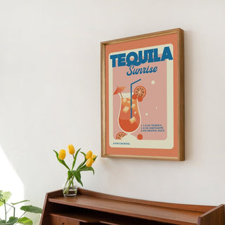 'Tequila Sunrise' Cocktail Recipe Print - Art Prints - Kinder Planet Company