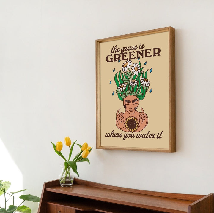 'The Grass Is Greener' Print - Art Prints - Kinder Planet Company