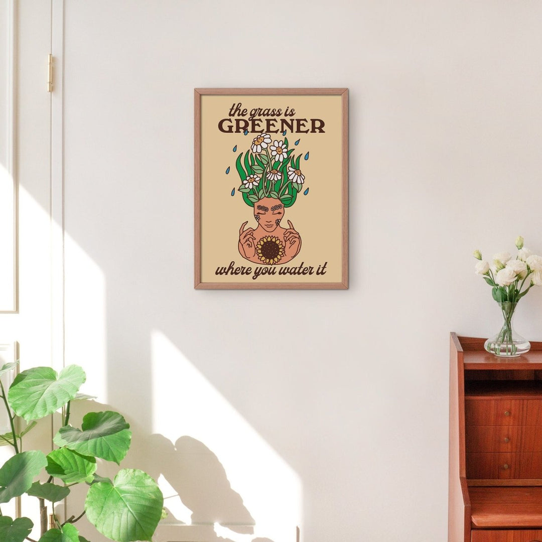 'The Grass Is Greener' Print - Art Prints - Kinder Planet Company