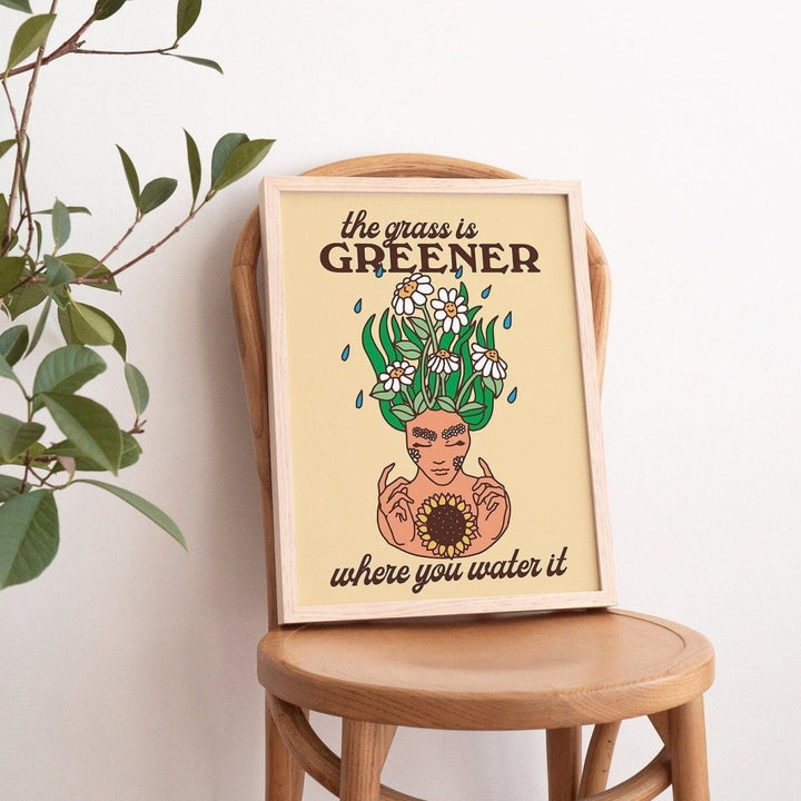 'The Grass Is Greener' Print - Art Prints - Kinder Planet Company