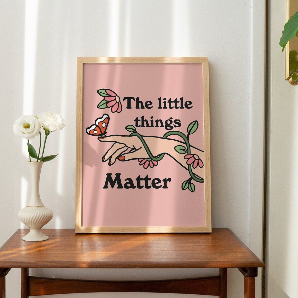 'The Little Things' Pink Butterfly Print - Art Prints - Kinder Planet Company