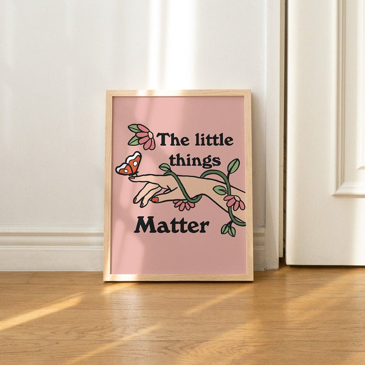 'The Little Things' Pink Butterfly Print - Art Prints - Kinder Planet Company