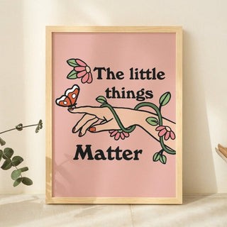 'The Little Things' Pink Butterfly Print - Art Prints - Kinder Planet Company