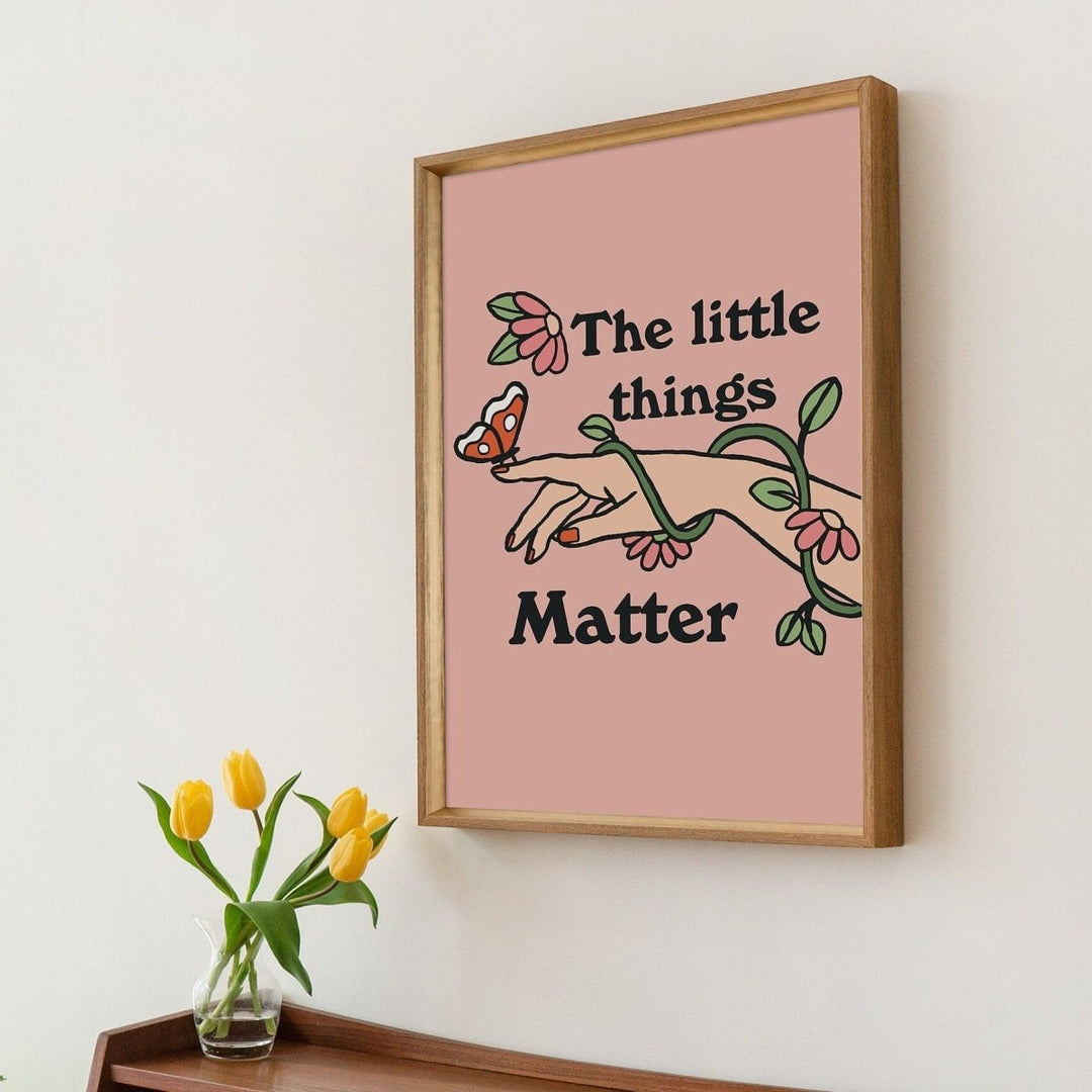 'The Little Things' Pink Butterfly Print - Art Prints - Kinder Planet Company