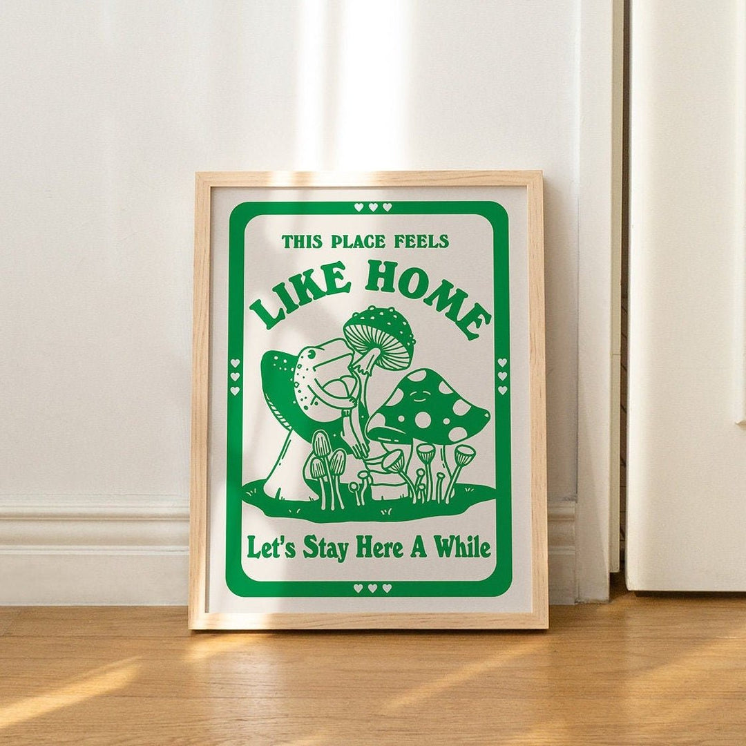 'This Place Feels Like Home' Frog Print - Art Prints - Kinder Planet Company