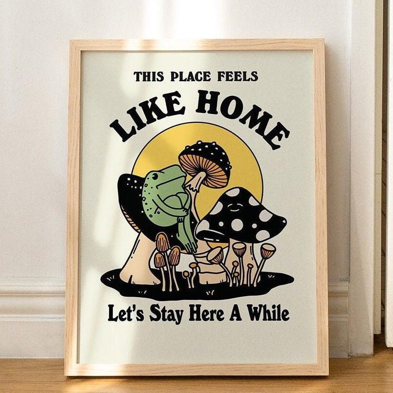 'This Place Feels Like Home' Frog Print - Art Prints - Kinder Planet Company