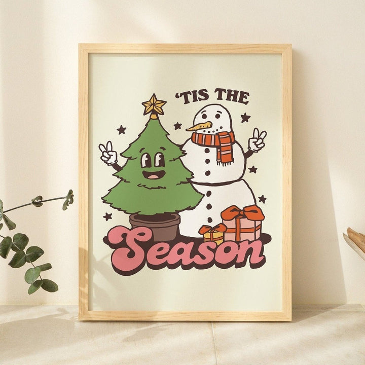 'Tis The Season' Snowman Christmas Decor - Art Prints - Kinder Planet Company