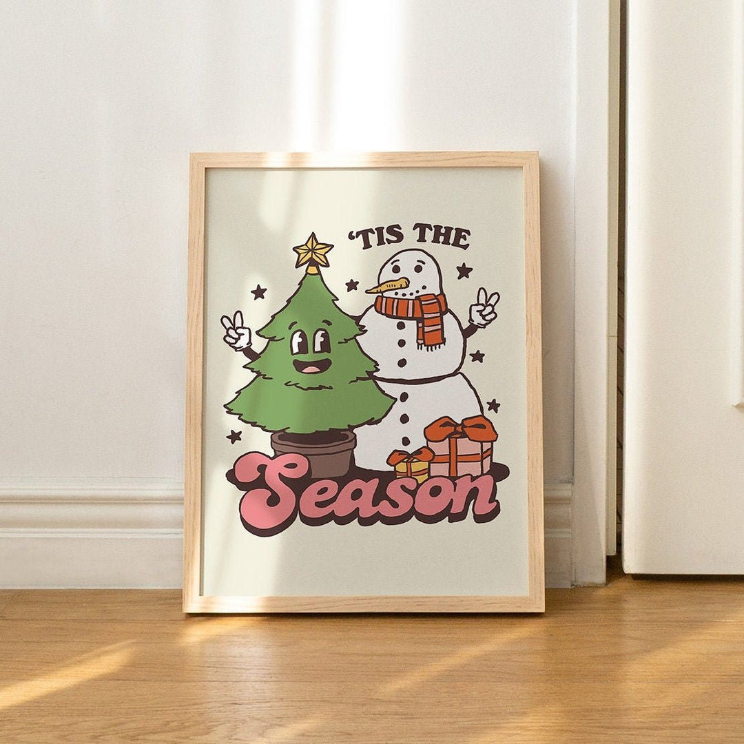 'Tis The Season' Snowman Christmas Decor - Art Prints - Kinder Planet Company