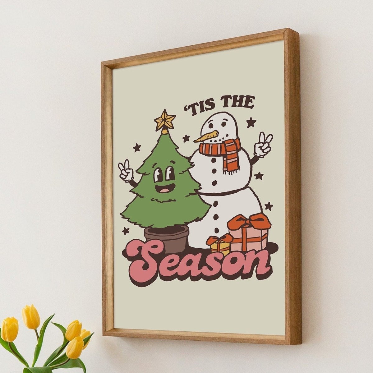 'Tis The Season' Snowman Christmas Decor - Art Prints - Kinder Planet Company