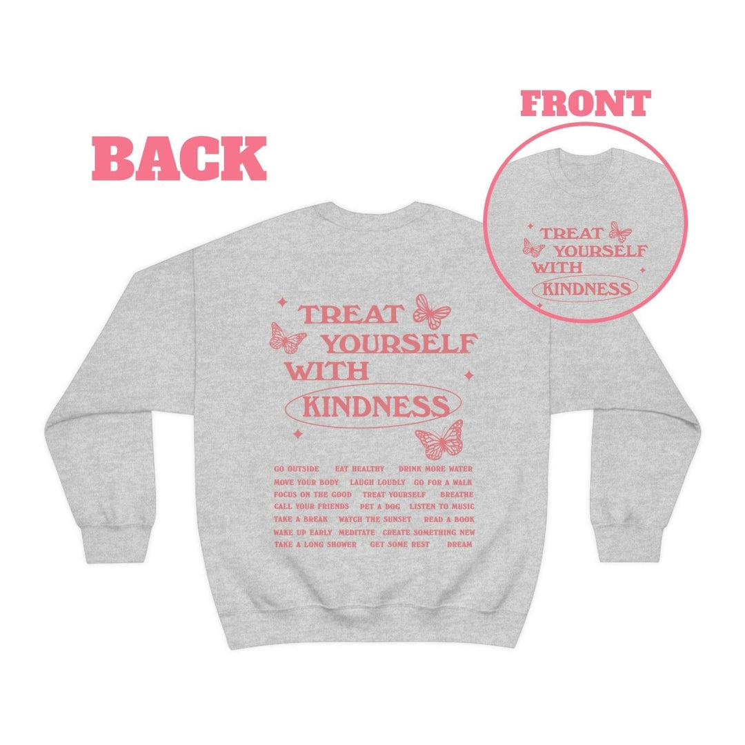 'Treat Yourself With Kindness' Sweatshirt - Sweatshirts & Hoodies - Kinder Planet Company