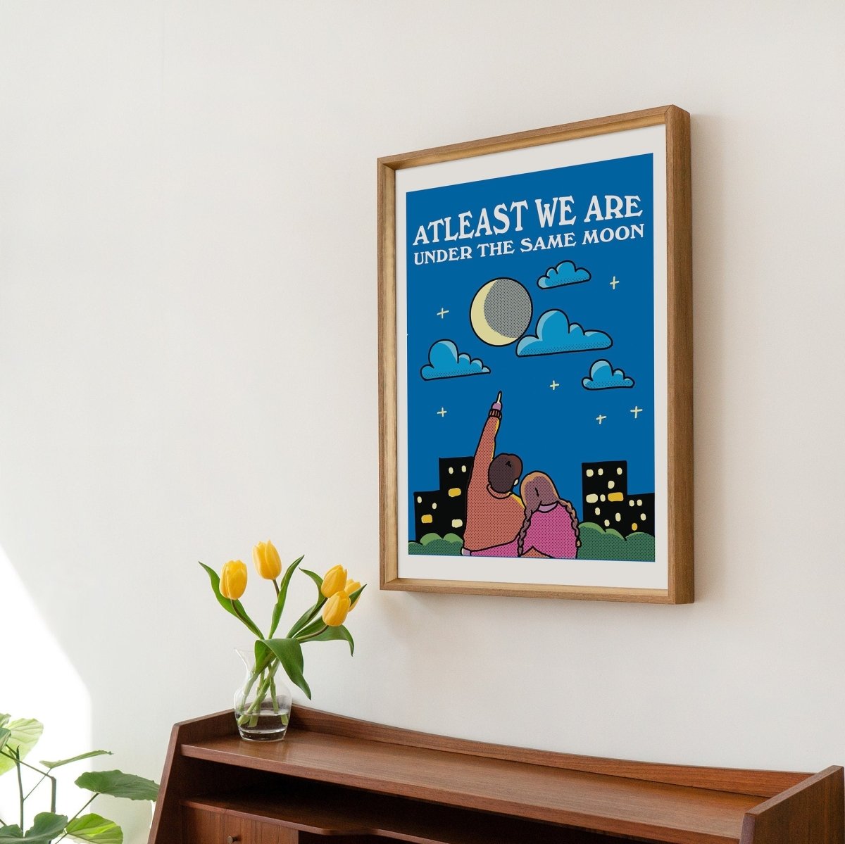 'Under The Same Moon' Art Print - Art Prints - Kinder Planet Company