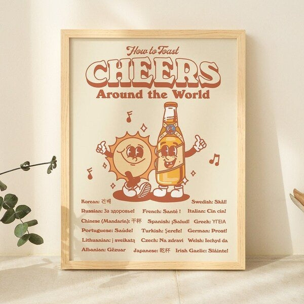 'Ways To Toast Cheers' Print - Art Prints - Kinder Planet Company