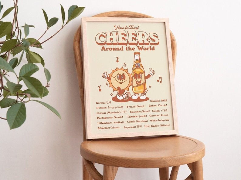 'Ways To Toast Cheers' Print - Art Prints - Kinder Planet Company