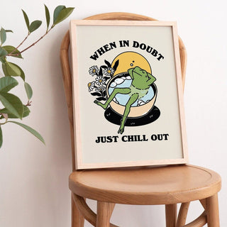 'When In Doubt' Chill Frog Print - Art Prints - Kinder Planet Company