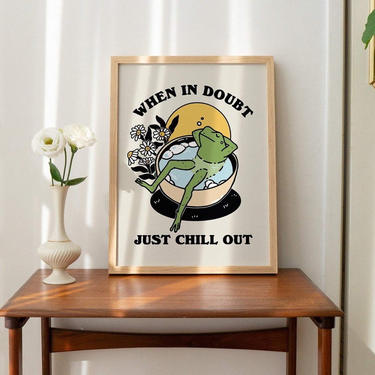 'When In Doubt' Chill Frog Print - Art Prints - Kinder Planet Company
