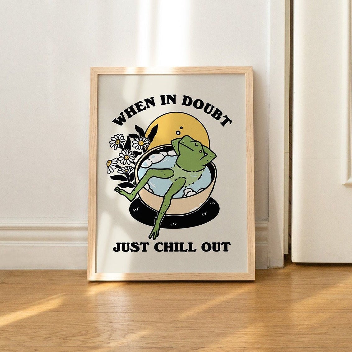 'When In Doubt' Chill Frog Print - Art Prints - Kinder Planet Company