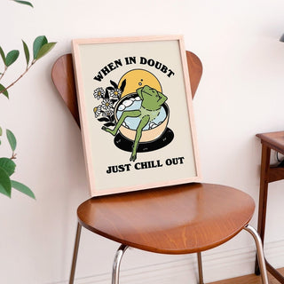 'When In Doubt' Chill Frog Print - Art Prints - Kinder Planet Company