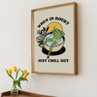 'When In Doubt' Chill Frog Print - Art Prints - Kinder Planet Company