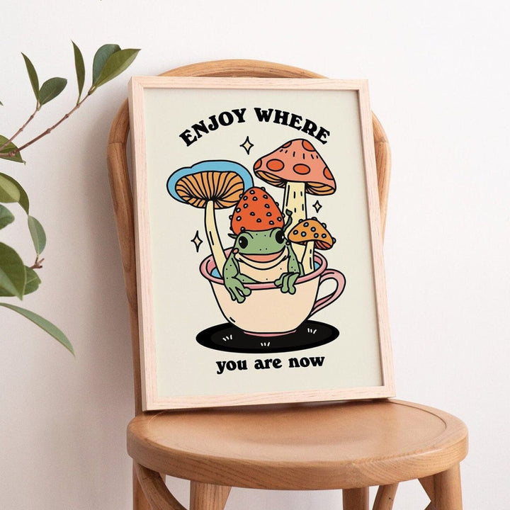 'Where You Need To Be' Cottagecore Frog Print - Art Prints - Kinder Planet Company