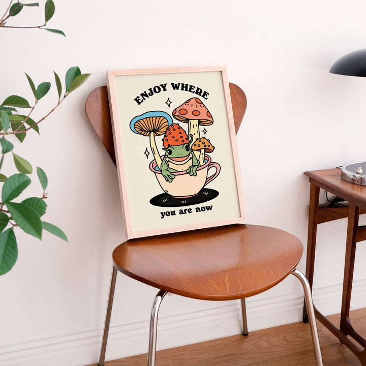 'Where You Need To Be' Cottagecore Frog Print - Art Prints - Kinder Planet Company