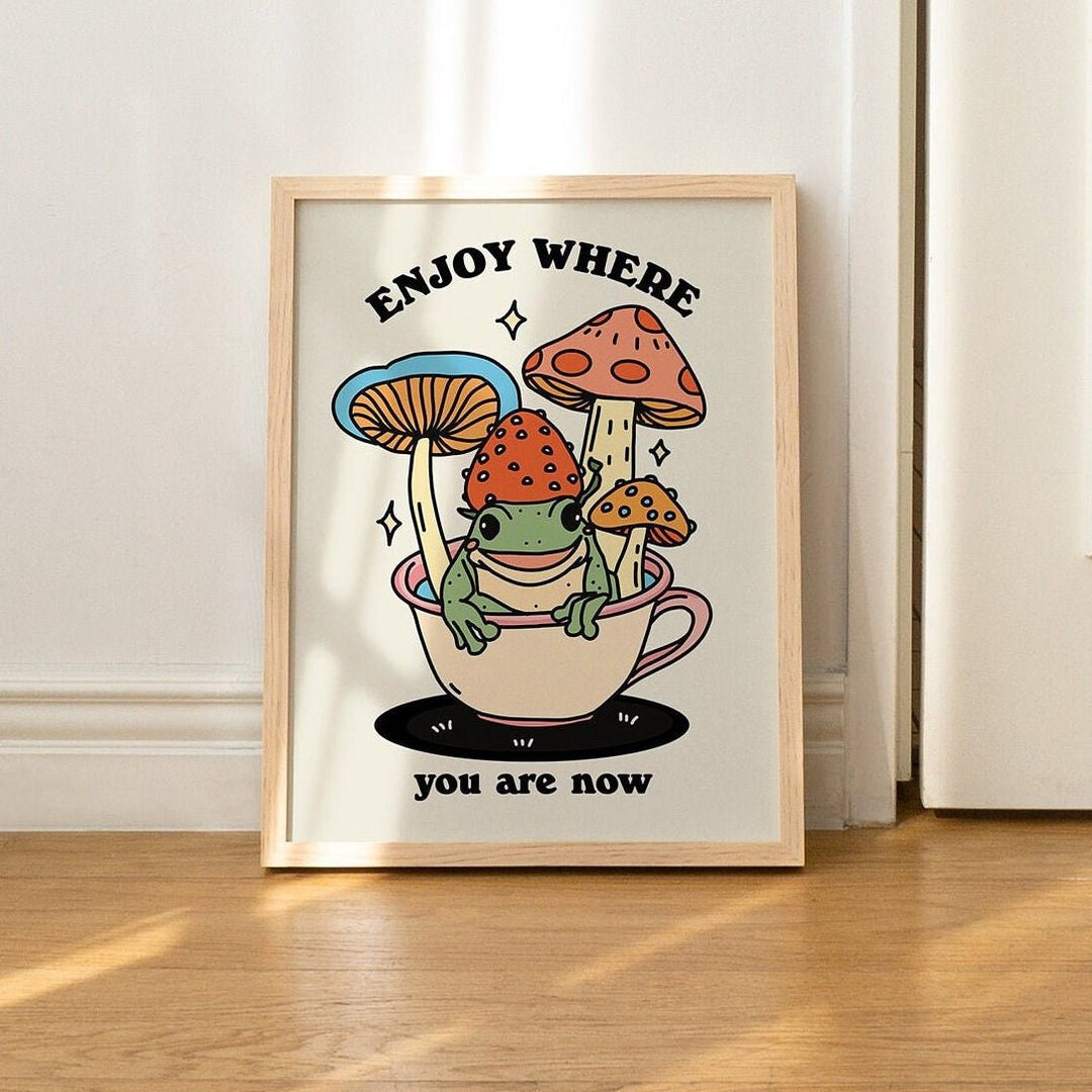 'Where You Need To Be' Cottagecore Frog Print - Art Prints - Kinder Planet Company