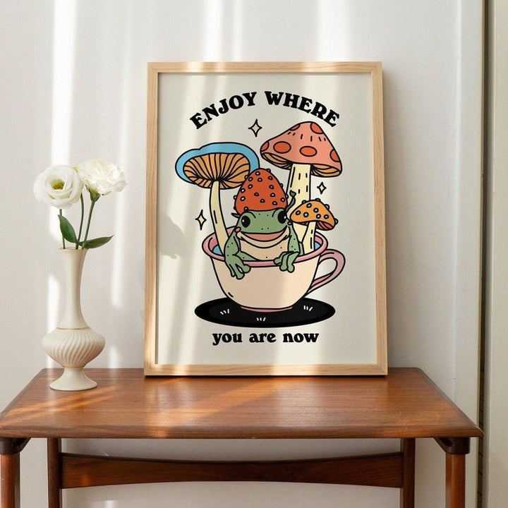 'Where You Need To Be' Cottagecore Frog Print - Art Prints - Kinder Planet Company