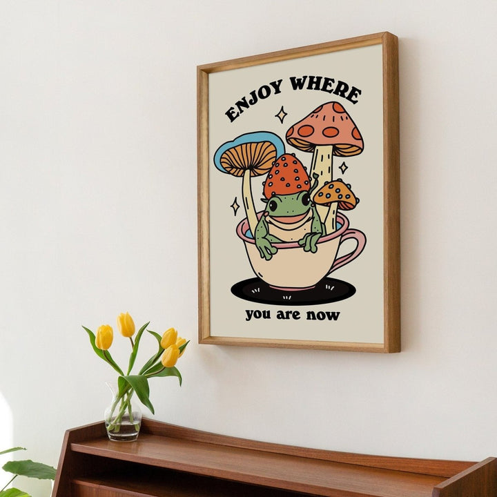 'Where You Need To Be' Cottagecore Frog Print - Art Prints - Kinder Planet Company