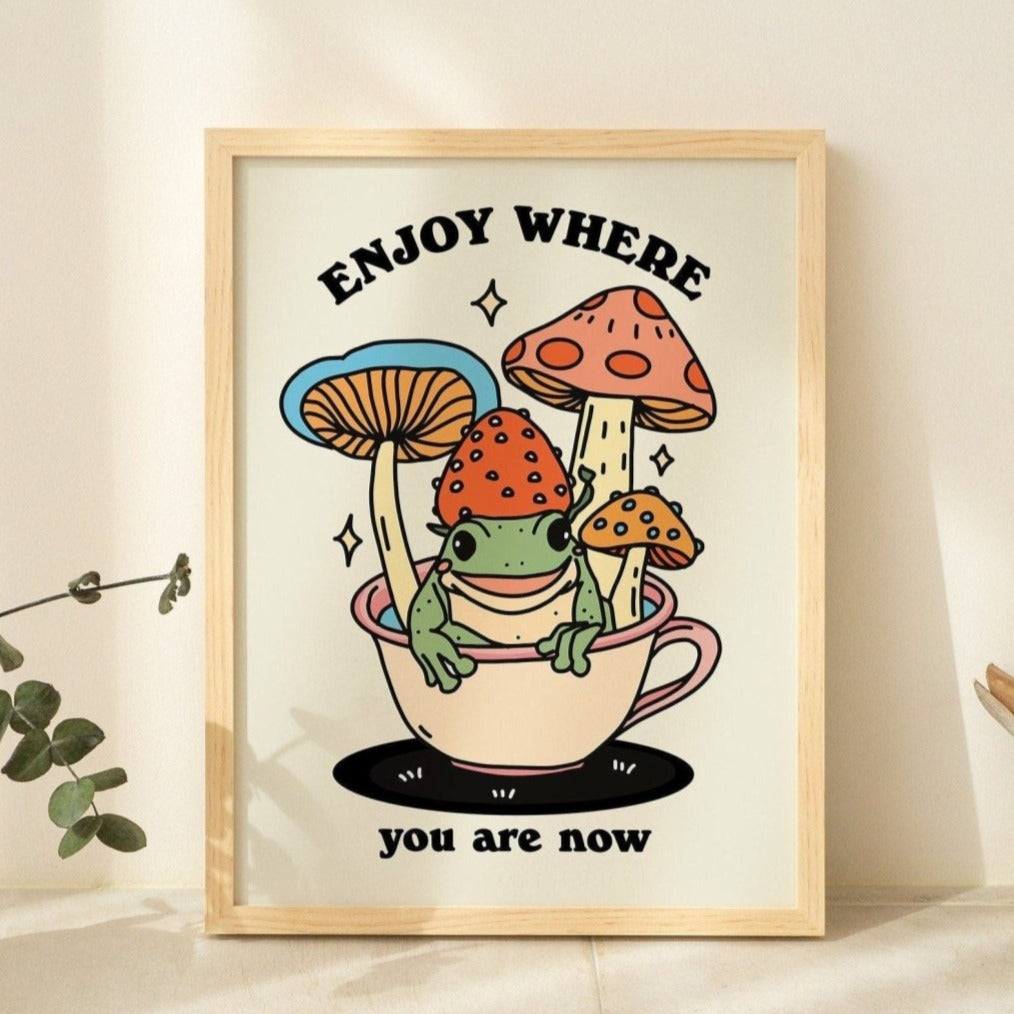 'Where You Need To Be' Cottagecore Frog Print - Art Prints - Kinder Planet Company