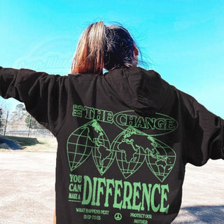 'You Can Make A Difference' Retro Hoodie - Sweatshirts & Hoodies - Kinder Planet Company