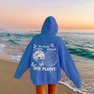 'You Should Care About Our Planet' Hoodie - Sweatshirts & Hoodies - Kinder Planet Company